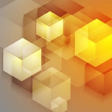 Bright tech geometric background with cubes Illustrazione stock