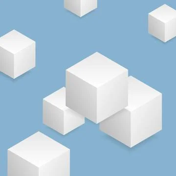Bright tech geometric background with cubes Bright blue tech geometric bac... Stock Photos