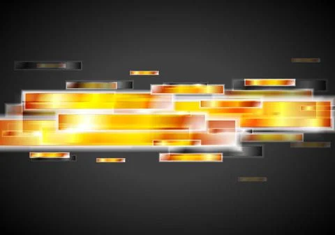 Bright tech shapes on the black background. Vector design eps 10 Bright te... Stock Photos
