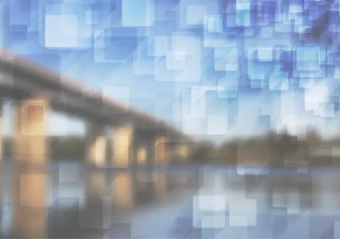 Bright tech vector collage layout design Stock Illustration