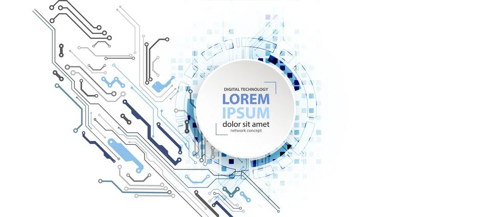Bright technological background. A creative idea for your business concept. Illustrazione stock