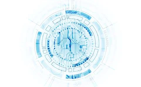 Bright technological background. A creative idea for your business concept. Illustrazione stock