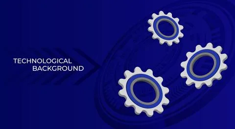 Bright technological background with gears and technological elements Stockillustratie