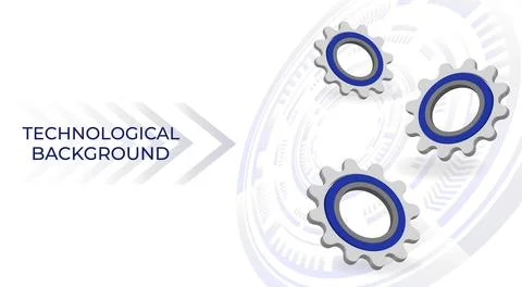 Bright technological background with gears and technological elements 스톡 일러스트