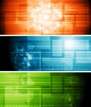 Bright technology abstract banners. Vector design eps 10 Bright technology... Stock Photos