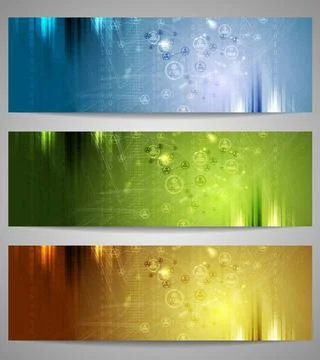 Bright technology banners Bright technology banners. Vector design Copyrig... Stock Photos