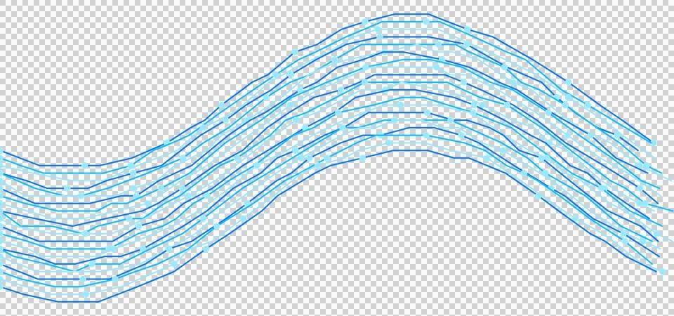 Bright technology circuit wave pattern transparent PNG design element Stock Photos