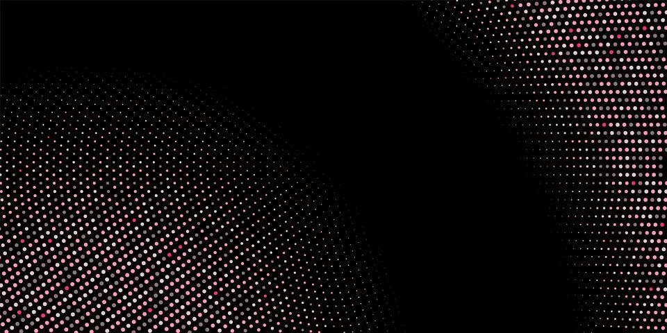 Bright texture with circles on a black background. Disco. Minimalism, vector. Illustrazione stock