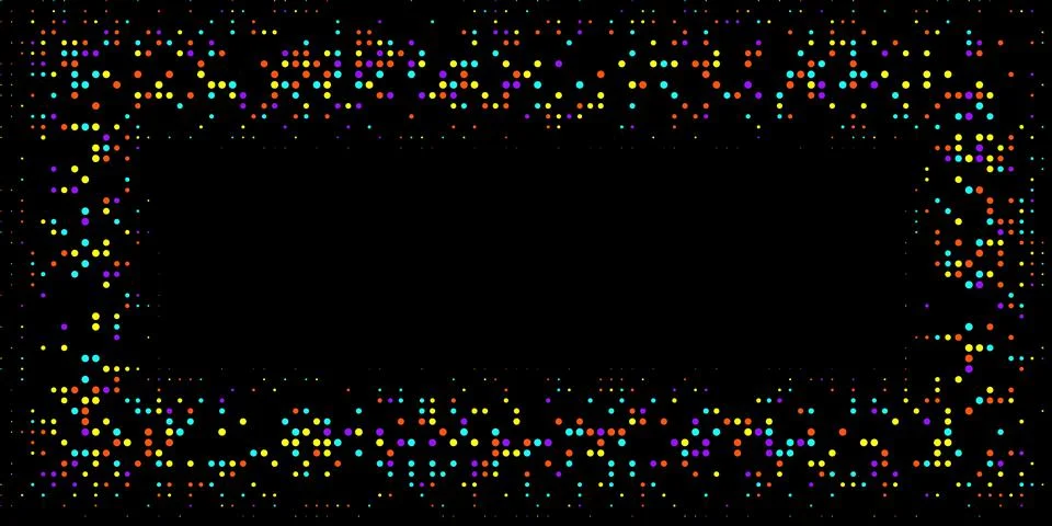 Bright texture with circles on a black background. Disco. Minimalism, vector. Stock Illustration