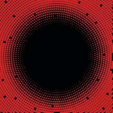 Bright texture with circles on a black background. Disco. Minimalism, vector. Stock Illustration