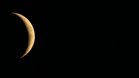Bright thin crescent Stock-Footage 49082967