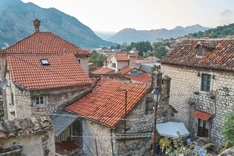 Bright tiled roofs Stock Photos