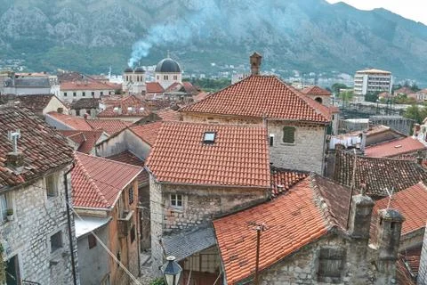 Bright tiled roofs Stock Photos