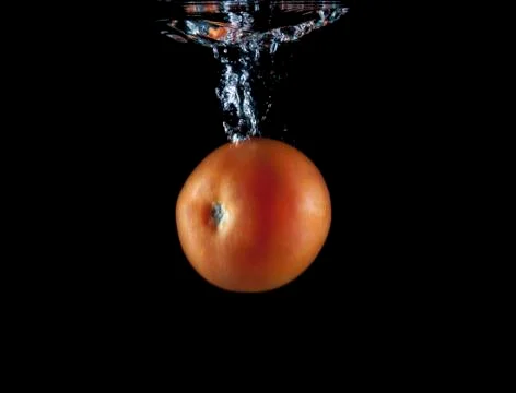 Bright tomato slice Stock Photos