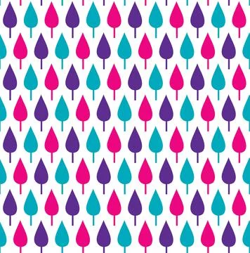 Bright Tree Repeat Pattern Purple Pink Green 스톡 일러스트