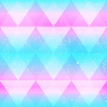 Bright triangles seamless pattern with grunge effect Stock Illustration