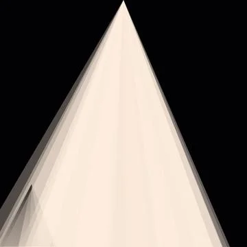 A bright triangular beam of light isolated on a black background studio captu Stock Illustration