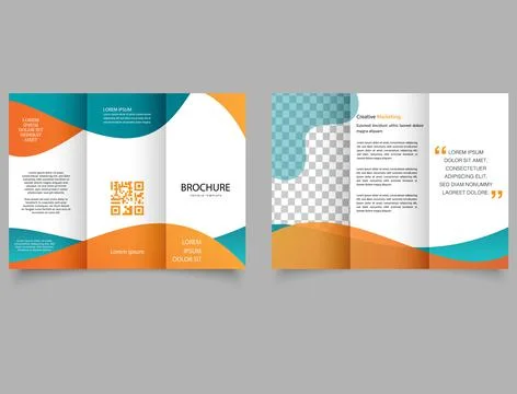 Bright trifold brochure with liquid forms. Creative concept tri folded flyer Illustrazione stock
