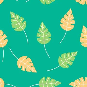 Bright tropical leaf seamless pattern Stock Illustration