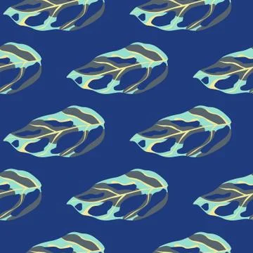 Bright tropical seamless pattern with monstera leafs. Exotic foliage shapes o Illustrazione stock