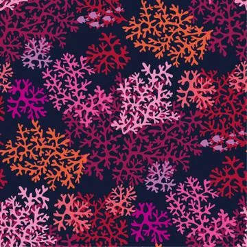 Bright tropical underwater world repeatable motif. Illustrazione stock