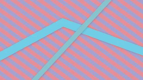 Bright turquoise bands intersect over a repeating pink and lavender striped.. Ilustração Stock