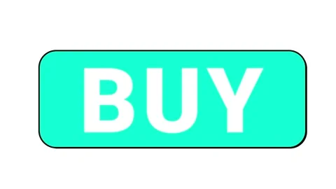 Bright turquoise button with bold white "BUY" text 動画素材 347068403