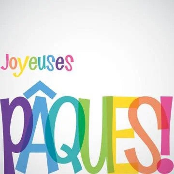 Bright typographic Easter card in vector format. Words translate to "Happy .. Stock Illustration