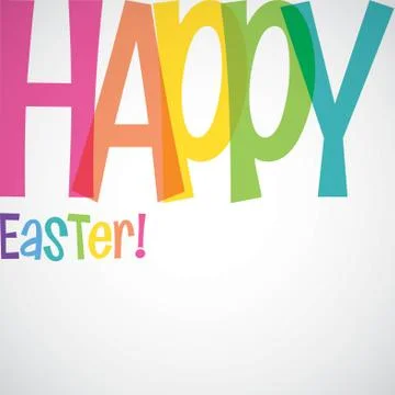 Bright typographic Easter card in vector format. Stock Illustration