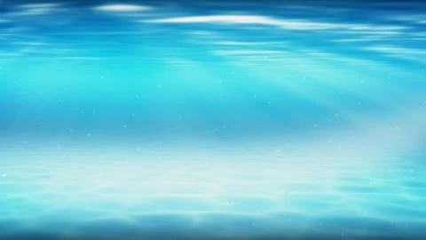 Bright underwater background cyan aqua water with sun light caustics, summer Stock Footage 333417557