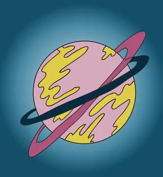 Bright unusual planet in outer space Stock Illustration