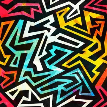 Bright urban geometric seamless pattern Stock Illustration