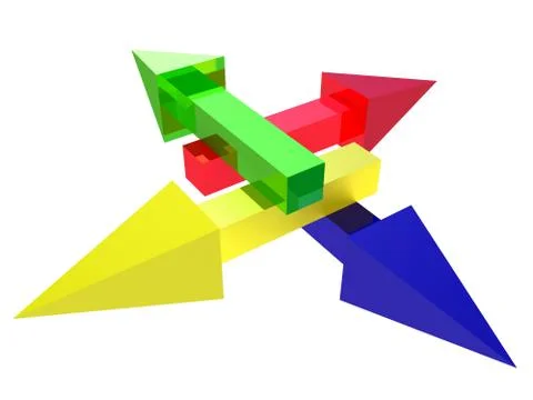 Bright varicoloured pointers on a white background Stockillustratie