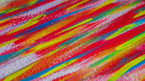 Bright variegated multicolored background of brush strokes with different paint Stock Footage 147395039