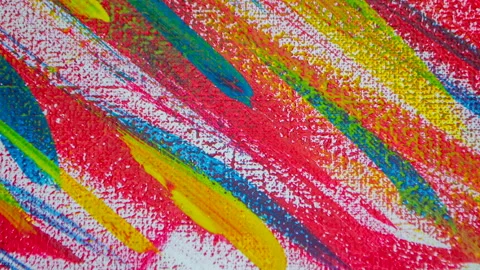 Bright variegated multicolored background of brush strokes with different paint Stock Footage 147395684