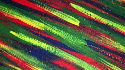 Bright variegated multicolored background of brush strokes with different paint Stock Footage 147881424