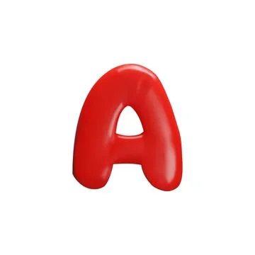 A bright vector 3d letter "A" made of glossy red plasticine on a white 库存插图