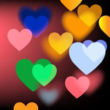 Bright vector background with hearts Stock Illustration