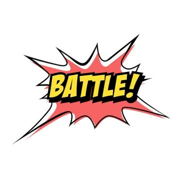 Bright vector Battle speech bubble. Colorful emotional icon isolated on white Stock Illustration