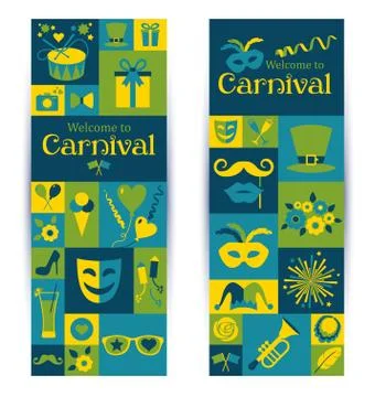 Bright vector carnival banners Stock Illustration
