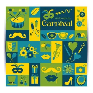 Bright vector carnival card Stock Illustration