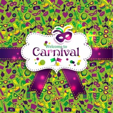 Bright vector carnival seamless texture Stock Illustration