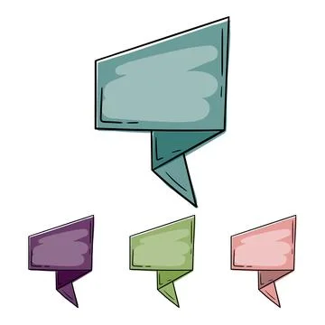 Bright vector dialog window. Origami banner Stock Illustration