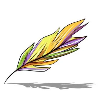 Bright vector feather isolated on white background Stock Illustration