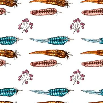 Bright Vector Feather Pattern. Colorful backdrop  Stock Illustration