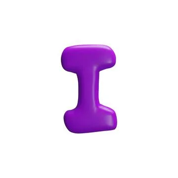 A bright vector flat 3d letter "I" made of purple plasticine on a white Illustrazione stock