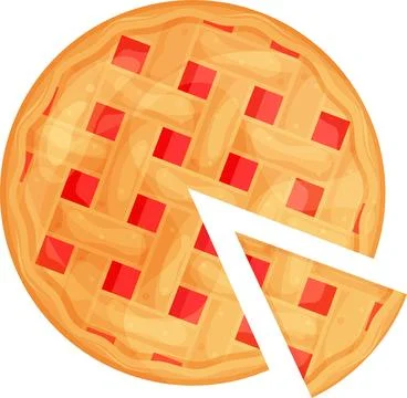 Bright vector illustration of berry pie and a piece of pie, homemade cakes,.. Stock Illustration