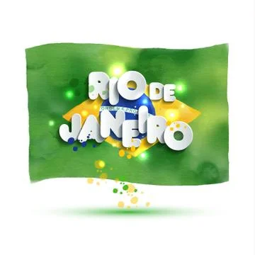 Bright vector illustration on colors flag of Brazil. Carnival,spring, text of Illustrazione stock