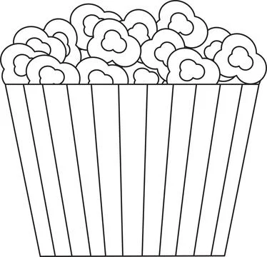 Bright vector illustration of a low glass of popcorn, snack, world popcorn .. Illustrazione stock