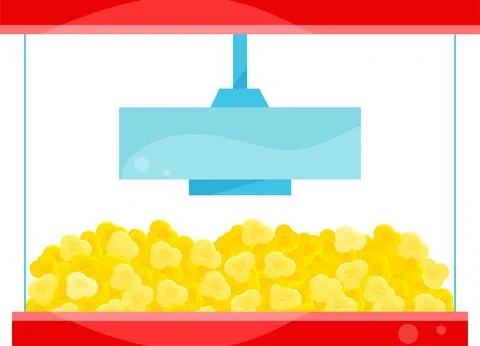 Bright vector illustration of a popcorn maker, snack, street food, popcorn .. Stock Illustration